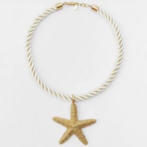 Golden Starfish Cord Necklace
