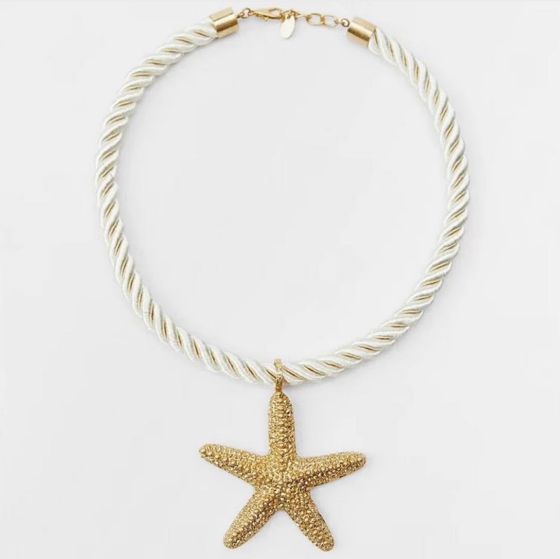 Golden Starfish Cord Necklace