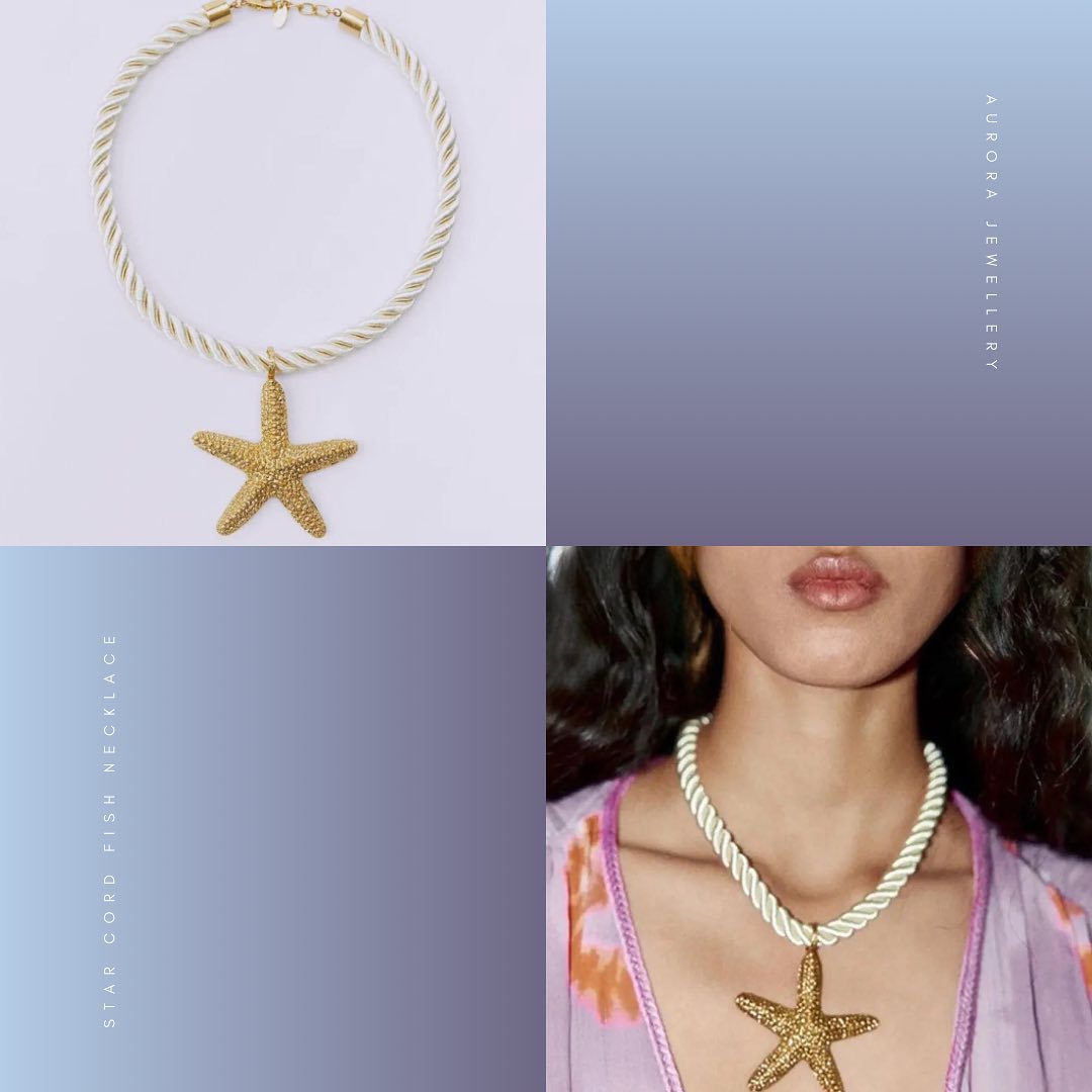 Golden Starfish Cord Necklace - Image 3