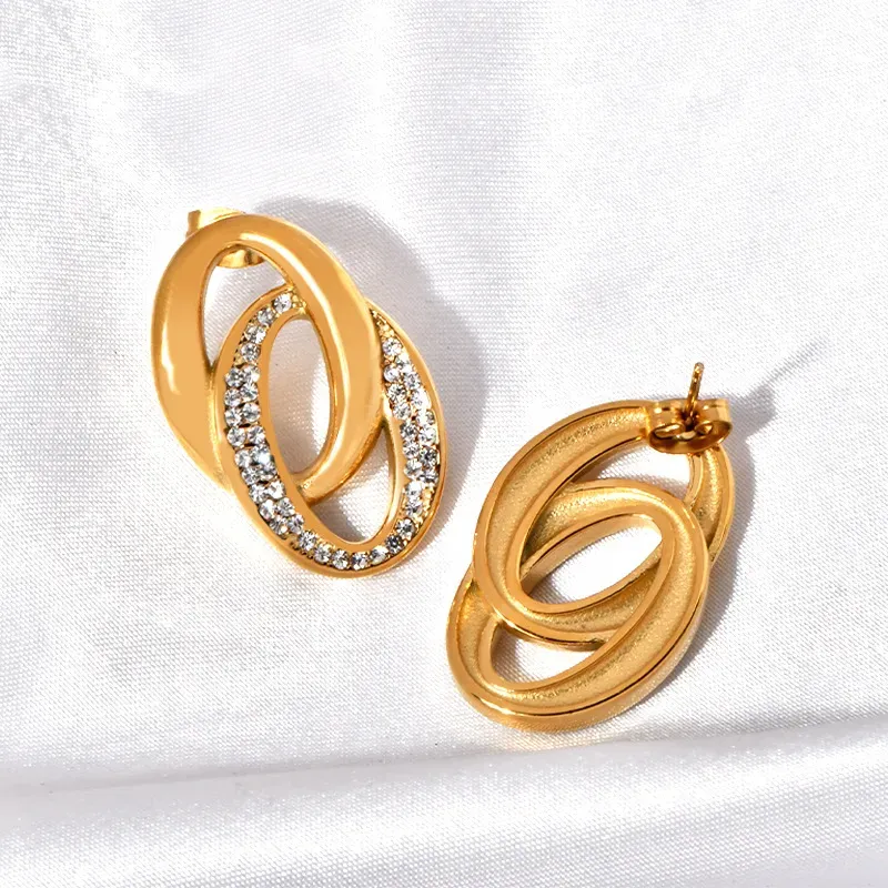 Elegant Circle Titanium Ear Studs - Image 4