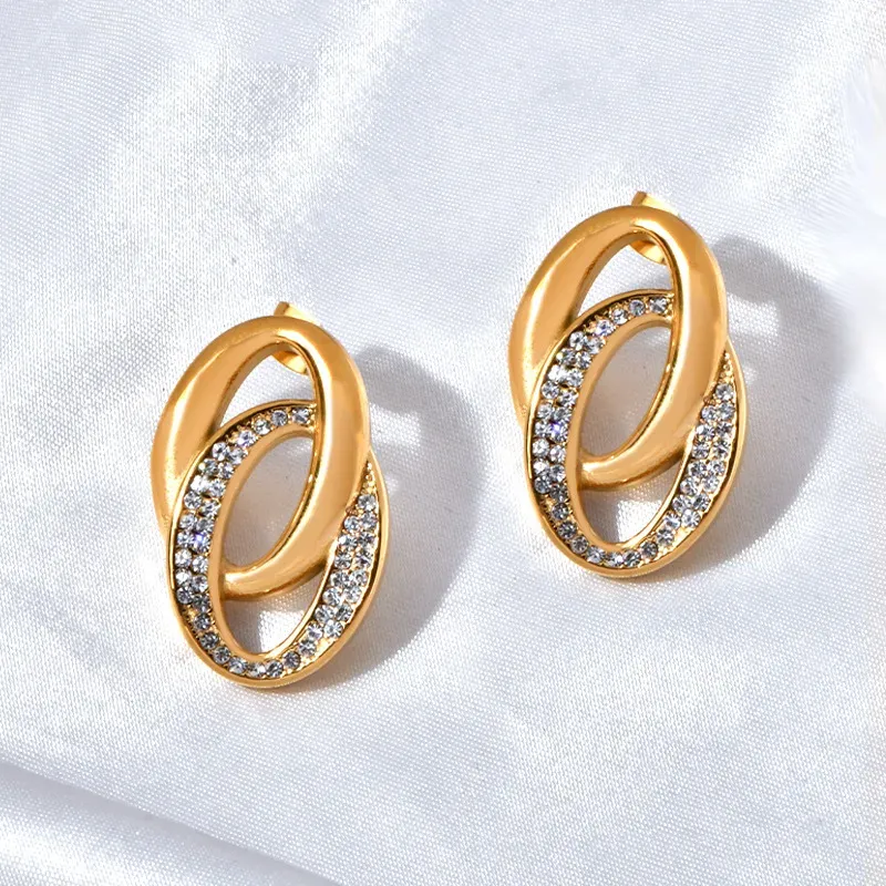 Elegant Circle Titanium Ear Studs - Image 3
