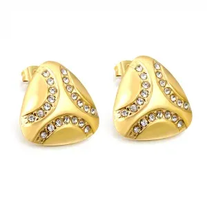 Fat Triangle Zirconia Earrings