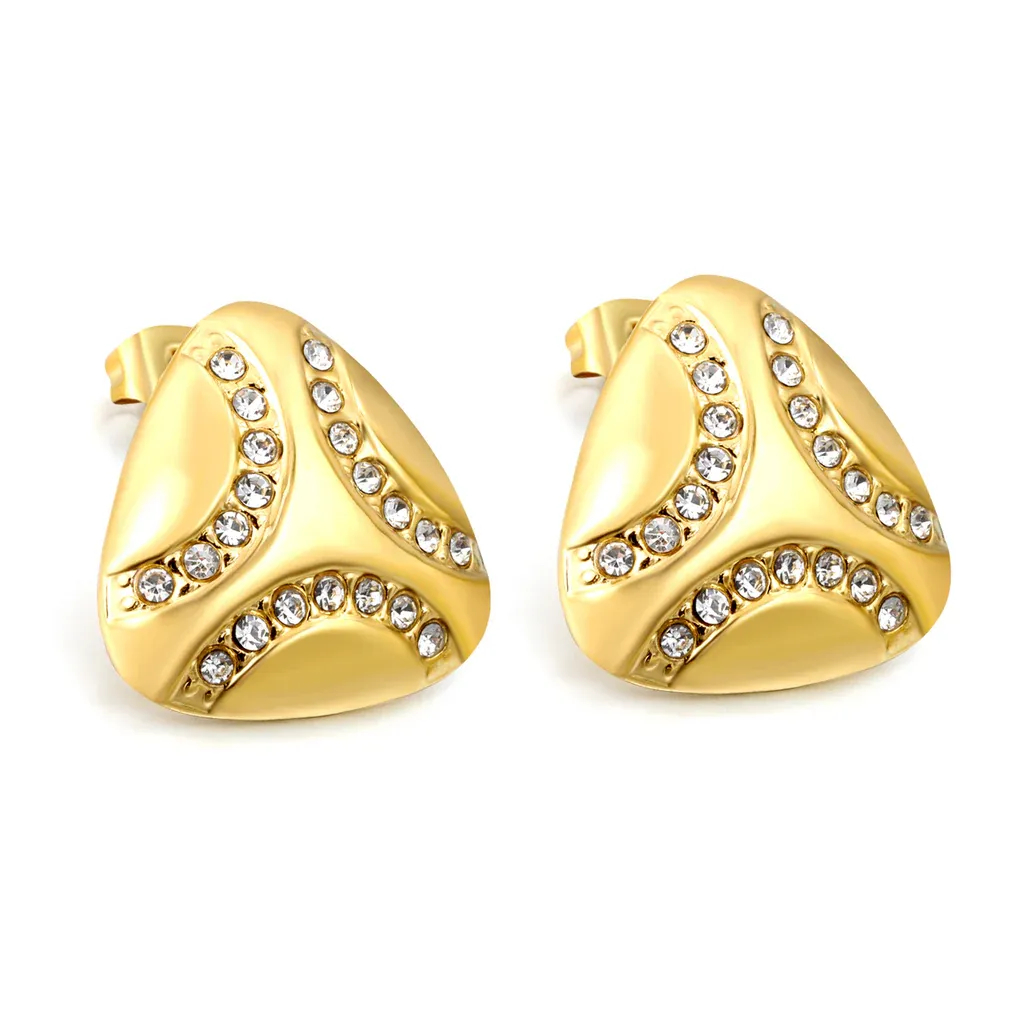 Fat Triangle Zirconia Earrings