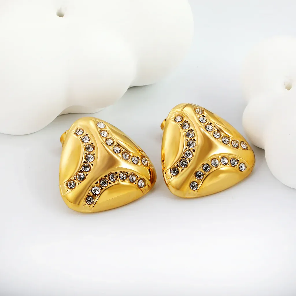 Triangular Zirconia Earrings - Image 3
