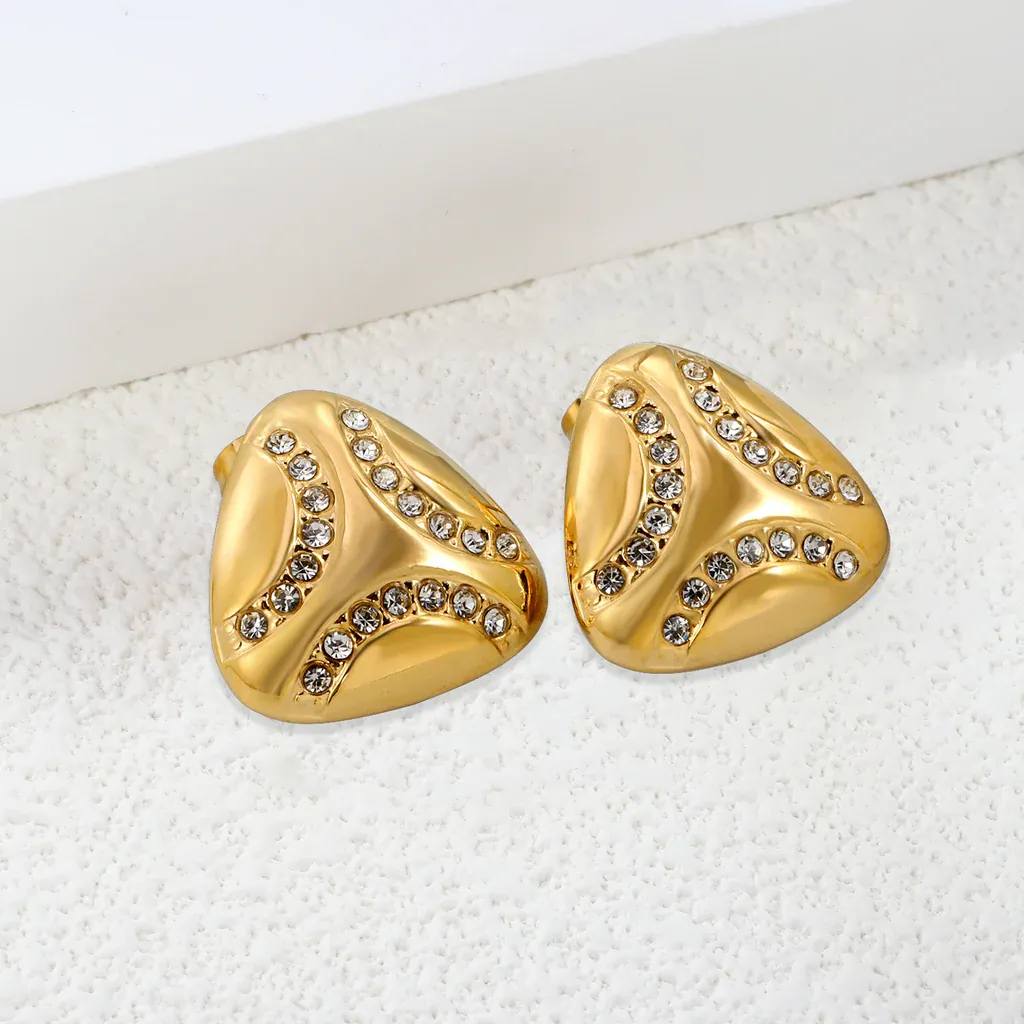 Triangular Zirconia Earrings - Image 4