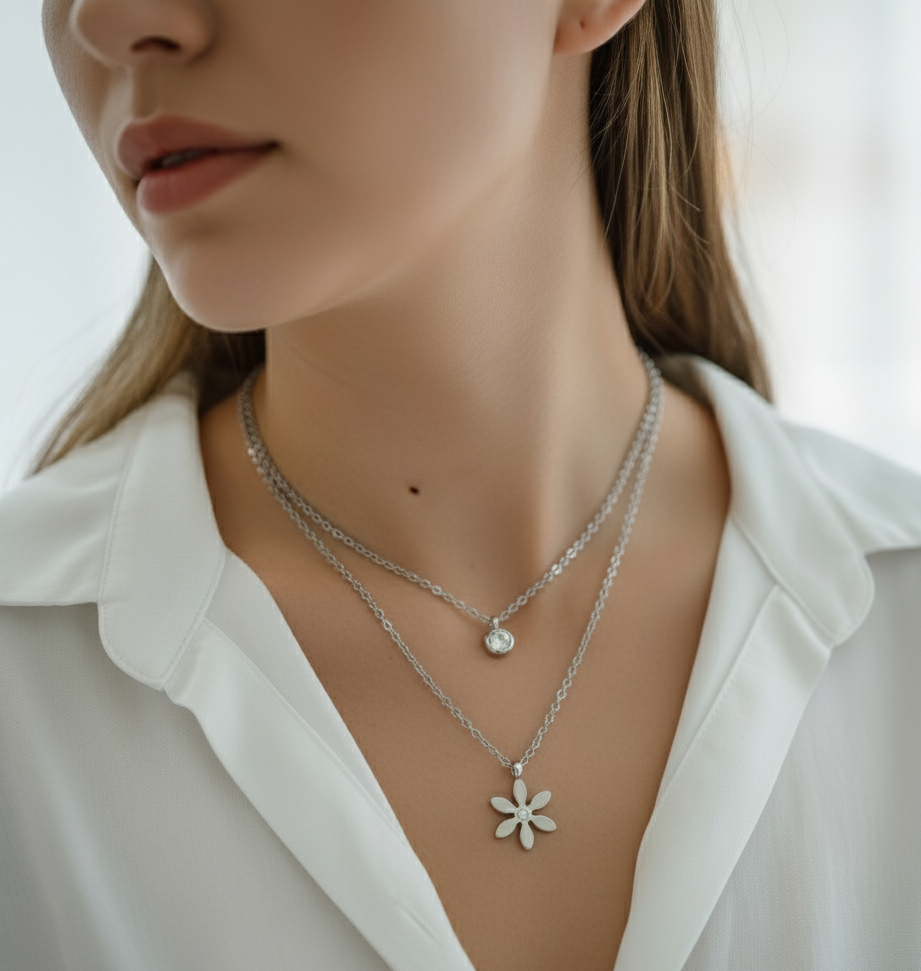 Flower Zircon Choker Portrait