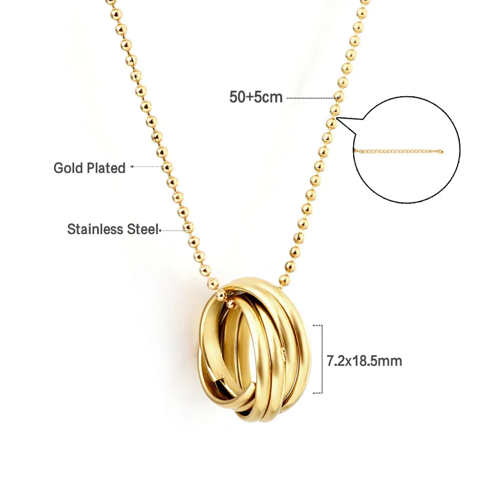 Mixed Circles Gold‑Plated Necklace - Image 5