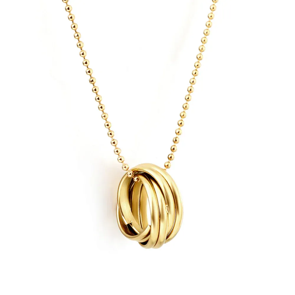 Mixed Circles Gold‑Plated Necklace